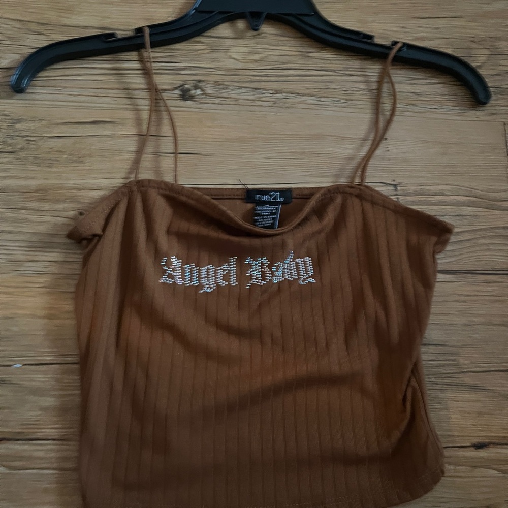Rue21 Brown Ribbed Crop Camisole